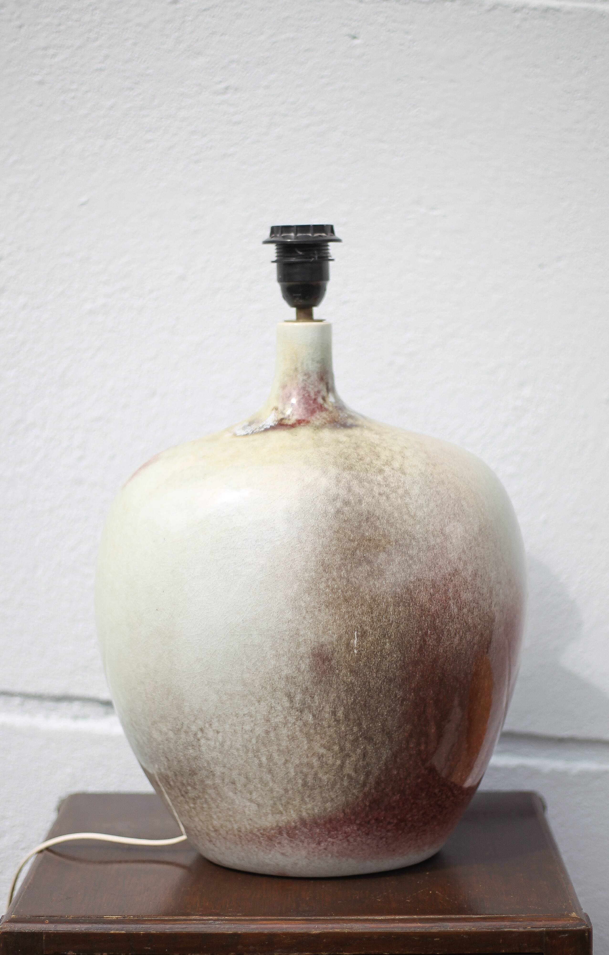 Ceramic lamp with lampshade, large table lamp, gray tones and oxblood ceramic lamp, dice