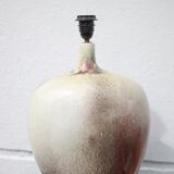 Lampe céramique avec abat-jour, grande lampe à poser, lampe céramique tons gris et sang de boeuf, dé