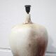 Ceramic lamp with lampshade, large table lamp, gray tones and oxblood ceramic lamp, dice