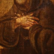 Peinture italienne antique de Saint François de Pau du XVIIe siècle.