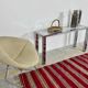 Seventies console structure chrome white marble top