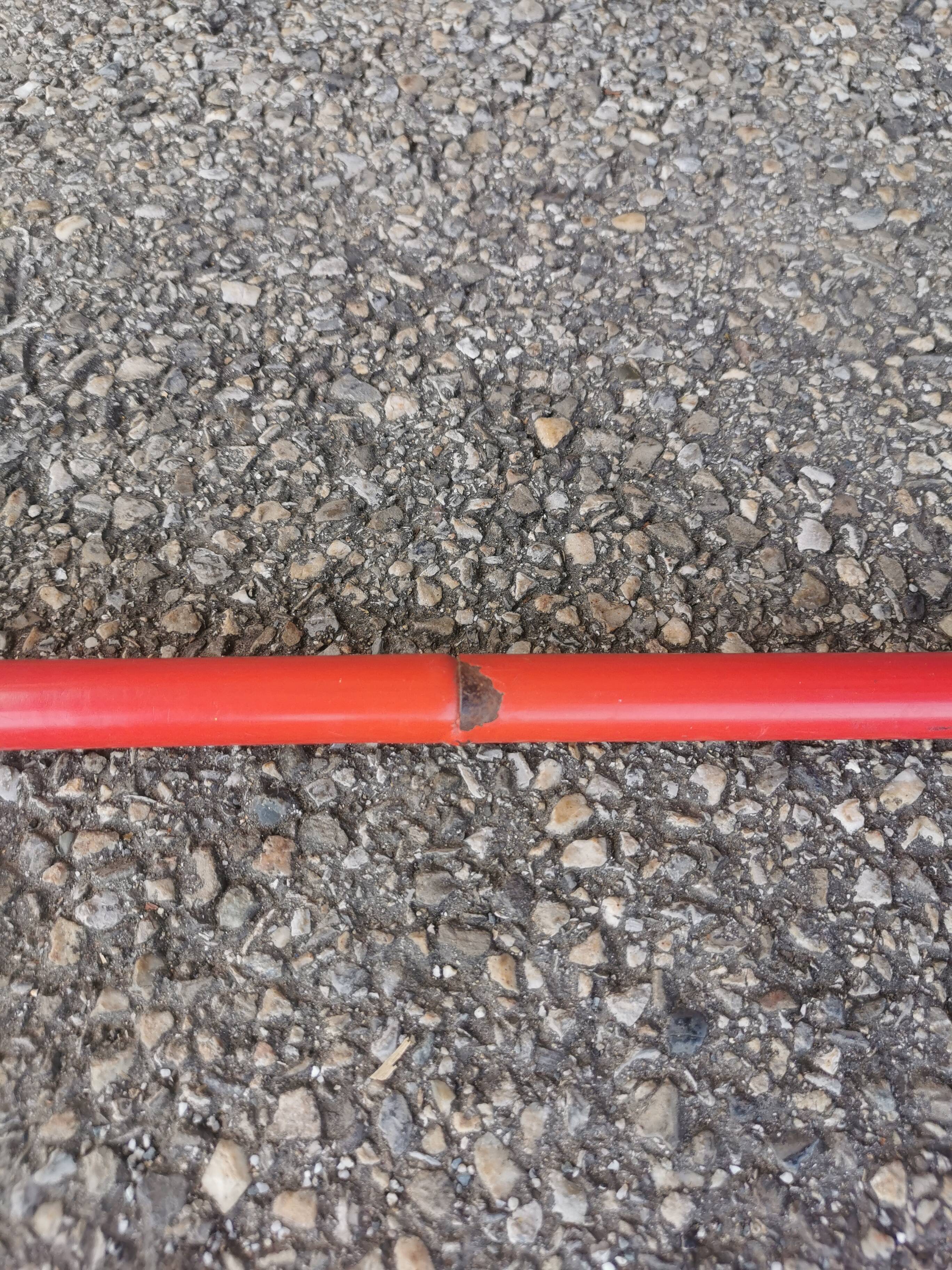 Vintage red metal folding chair