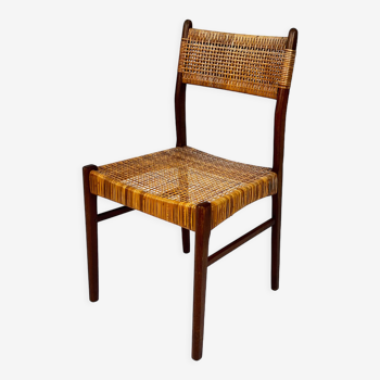 Danish teak and papercord side chair, 1960s