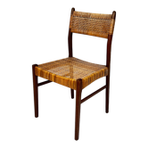 Chaise danoise en teck et corde, années 1960