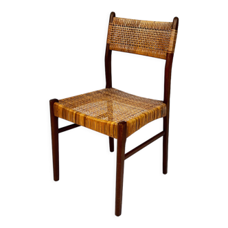 Danish teak and papercord side chair, 1960s