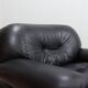 Pair of Mobil Girgi Sapporo armchairs black leather Italy 1970s