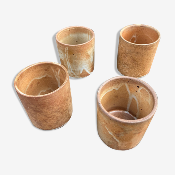 Set of 4 sandstone cups-70s