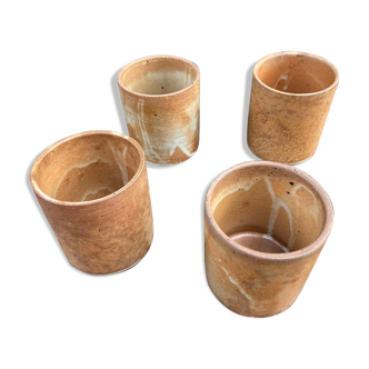 Set of 4 sandstone cups-70s