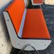 Bench chest and chair Skaï vintage orange 60s/70s