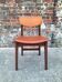 Vintage Scandinavian chair in teak, antique seating furniture.