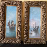 2 paintings, marine subject
