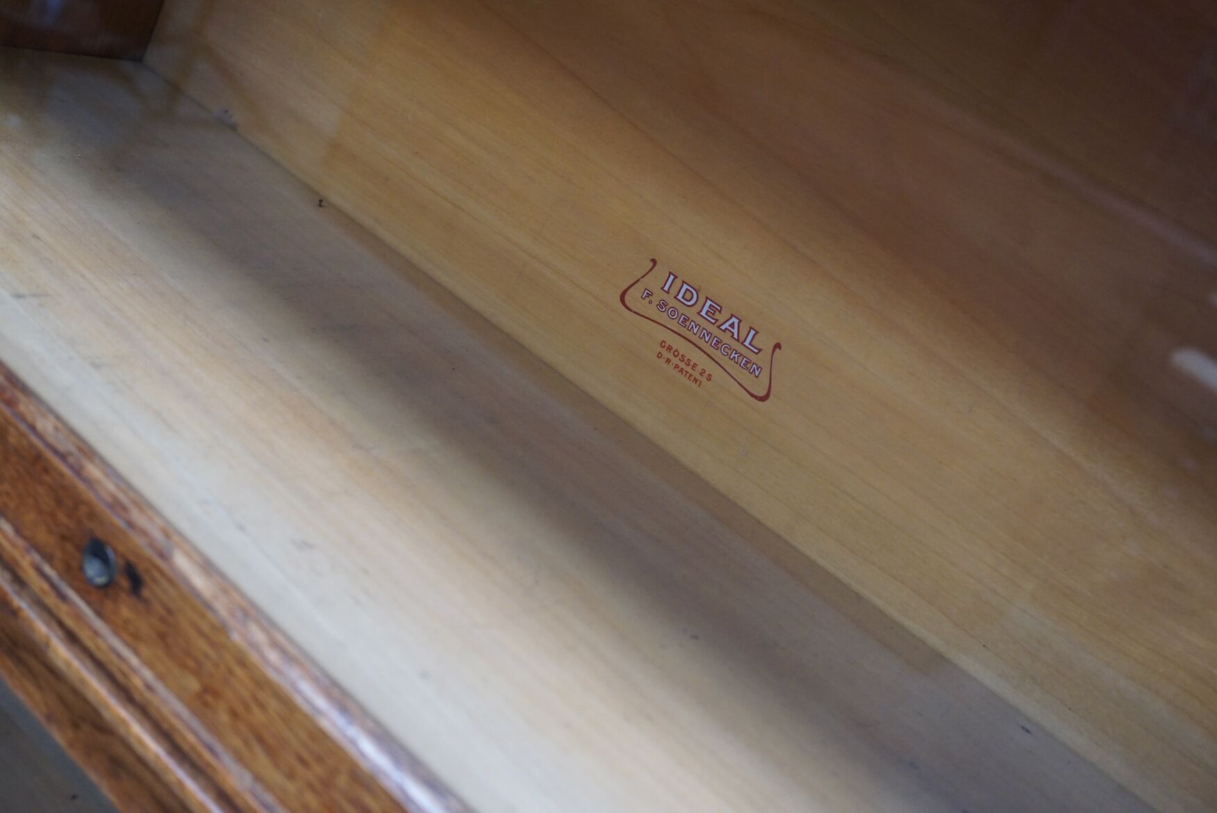 German oak bookcase with folding doors, ca 1900