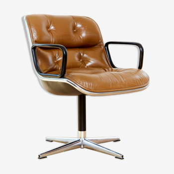 Charles Pollock Leather Executive Chair for Knoll International