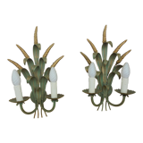 Pair of vintage epi de blé wall lamps
