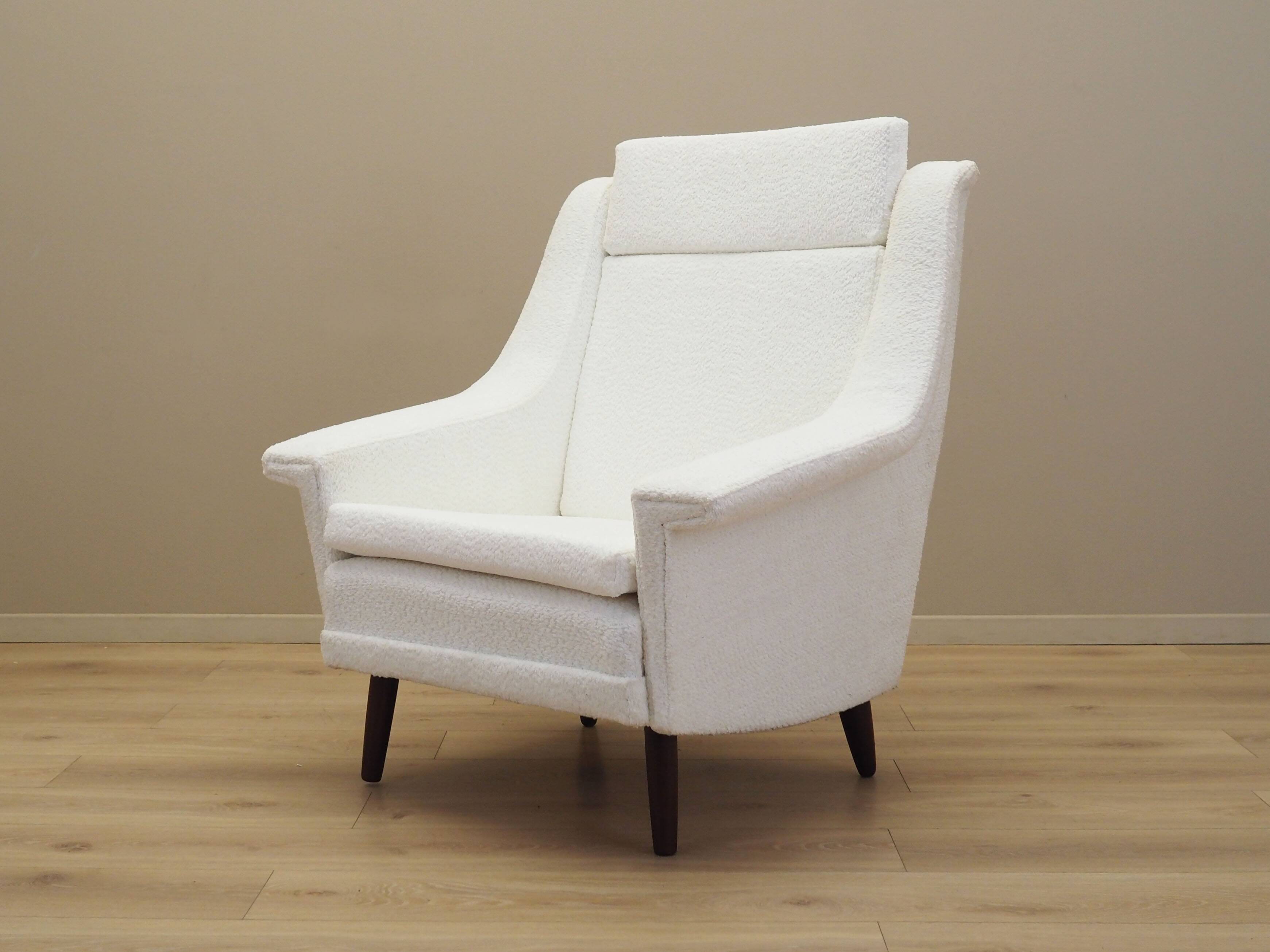 White armchair, Danish design, 1970s, production: Denmark