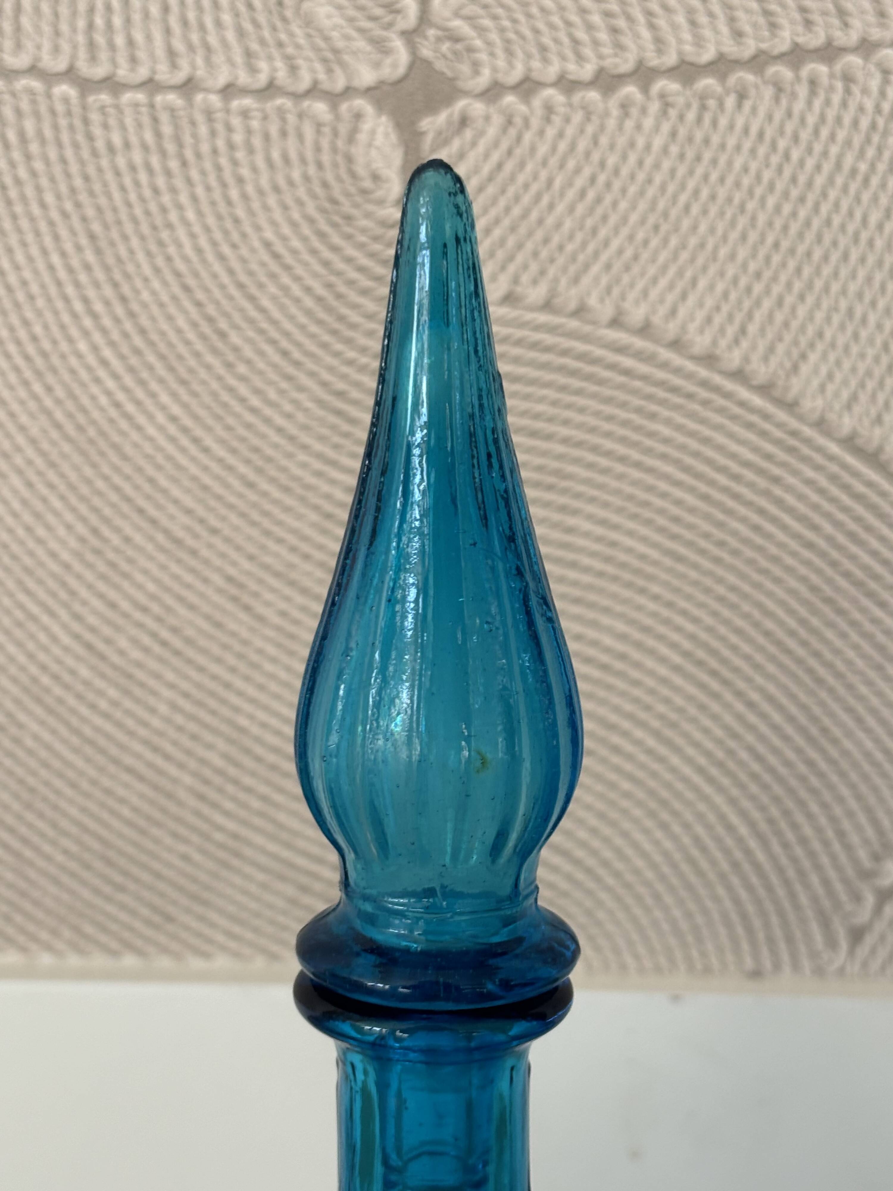 Vintage Empoli Glass Decanter with Stopper, Italy, 1960s