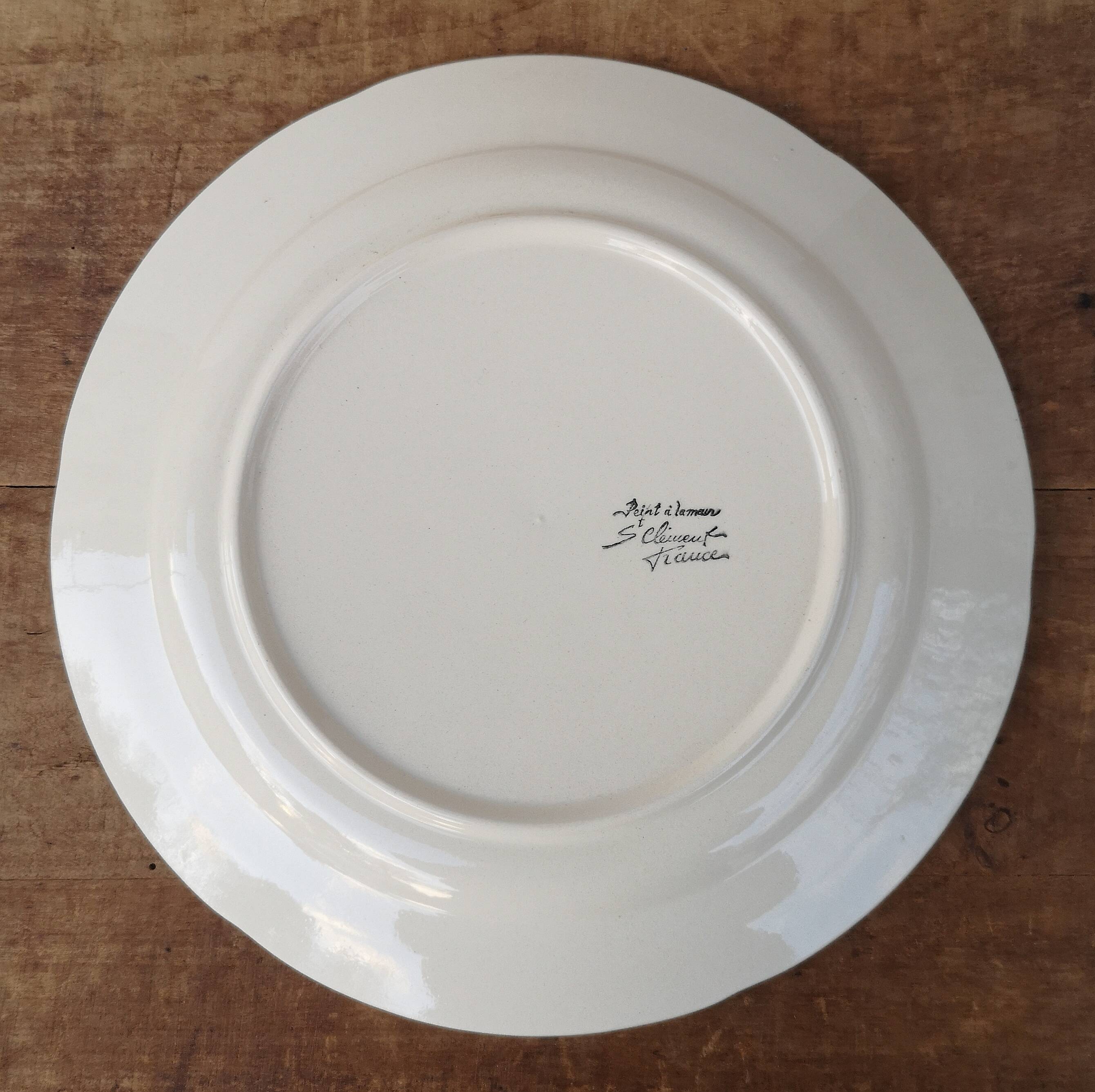 Old barbotine plate, St Clément factory