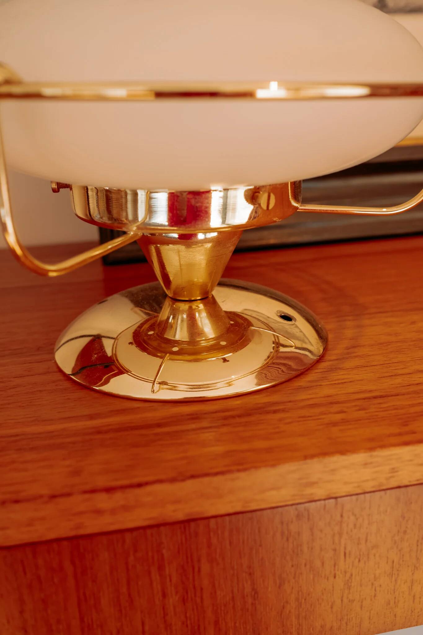 Vintage ceiling light Steinhauer with opal glass