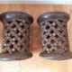 Set of 2 African Bamilike Cameroon stools, year 1950