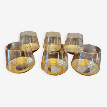 Verres à eau Gobi set de 6 Kare Design vintage verre Couleur : Or