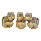 Gobi water glasses set of 6 Kare Design vintage glass Color: Gold