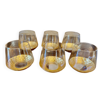 Gobi water glasses set of 6 Kare Design vintage glass Color: Gold