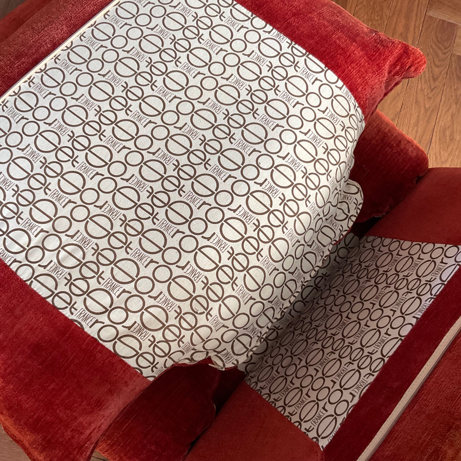 3-seater canapé Ligne Roset vintage velvet from the 70s