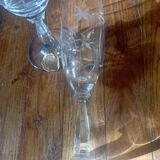 6 flûtes a champagne en cristal taillé main