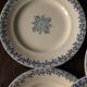 A set of 6 flat plates Terre de Fer blue Clairefontaine Grec