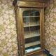 Walnut glass cabinet