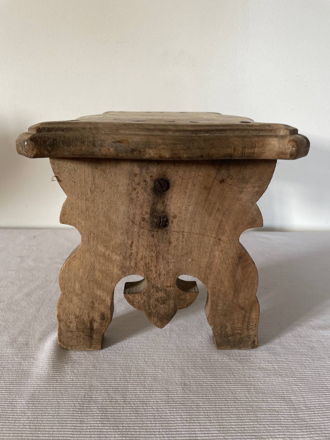 Wooden step stool, solid, old, small stool