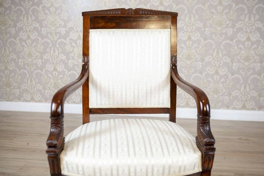 Antique Biedermeier Mahogany Armchair, 1890s