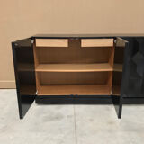 Brutalist black oak sideboard