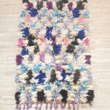 Small reversible colorful Boucharouite rug