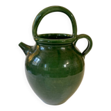 Emerald green glazed terracotta goat jug