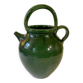 Emerald green glazed terracotta goat jug