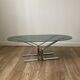Table basse années 70 chrome et verre