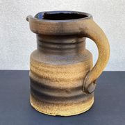 Vintage brown ceramic ear vase / jug vase