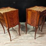 Pair Of Louis XV Style Bedside Tables In Rosewood Marquetry