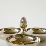 Triple silver-plated metal pocket emptier, Pinecone model, 1950 - 23 X 11 cm