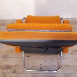 Deckchair Lama chrome vintage fabric