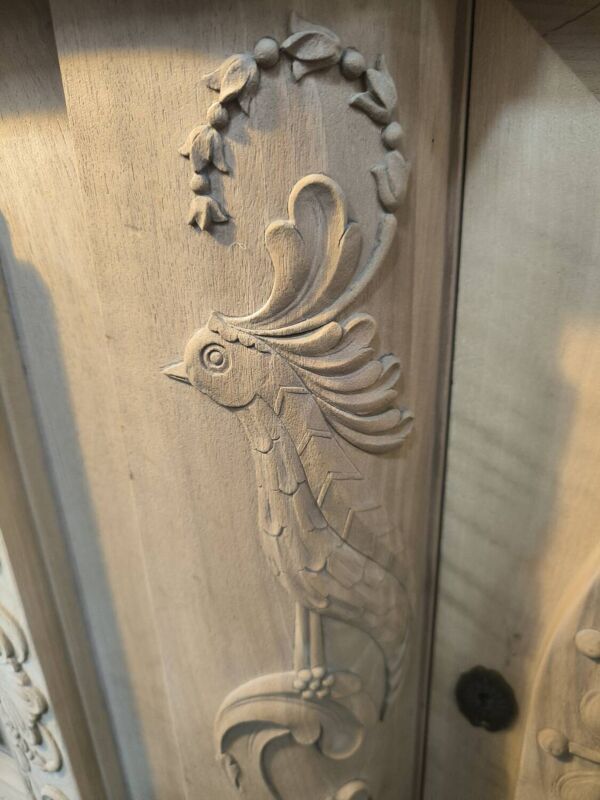 Immense buffet en enfilade 1957 noyer massif naturel