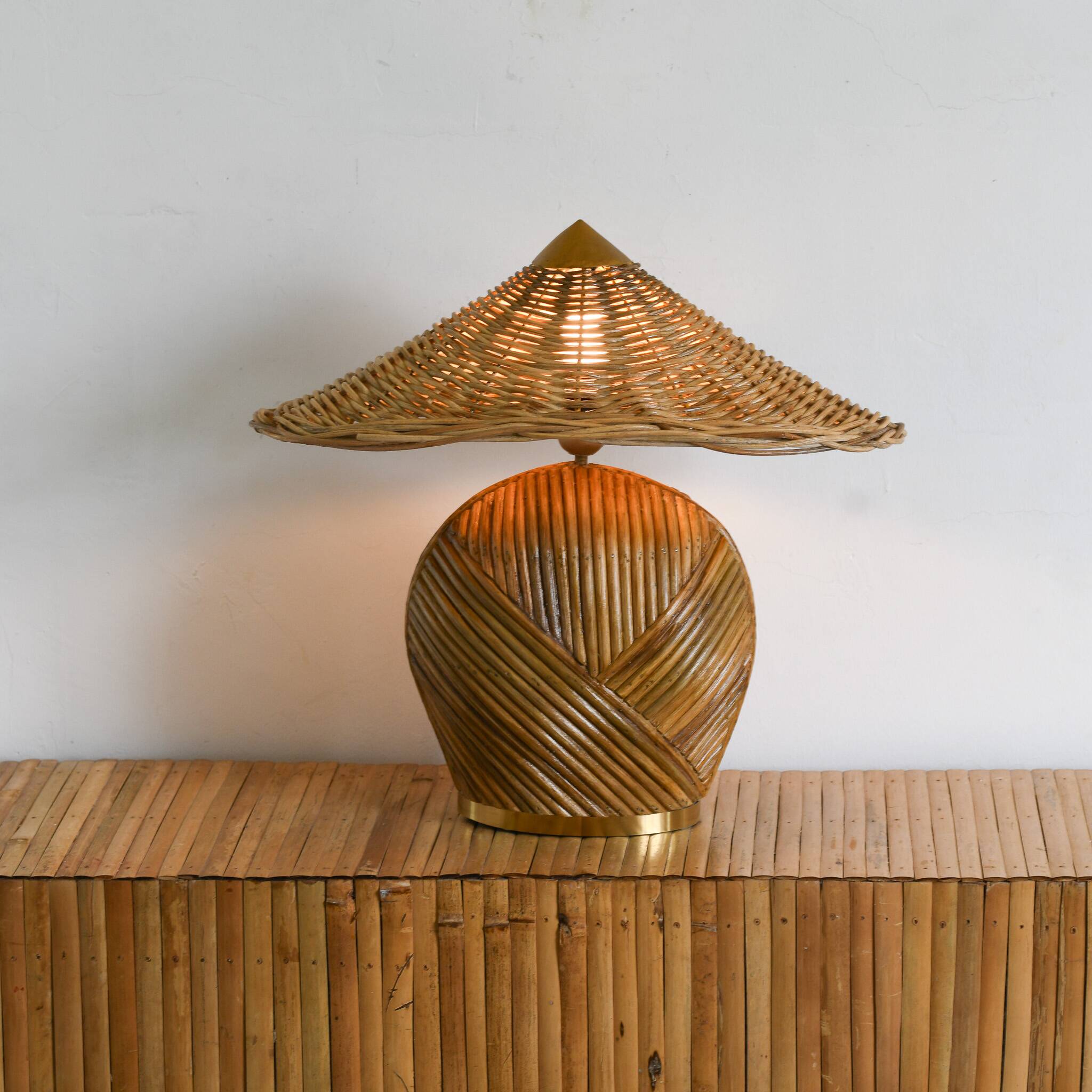 Pencil Reed Table Lamp Mid Century Modern