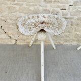 Pair of industrial tripod stools with tractor seat, 50s