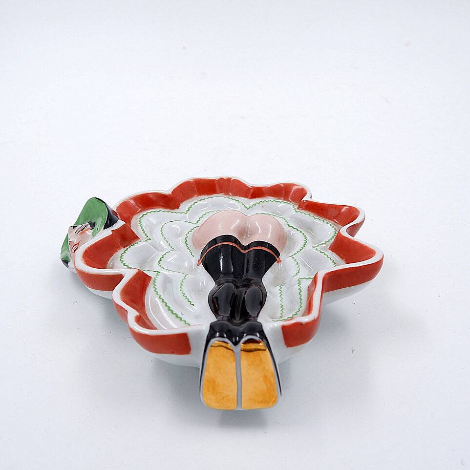 Painted porcelain pocket tray "Les Naturistes" Paris 1956/57