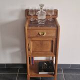 Art Deco style bedside table in solid oak, 1930s