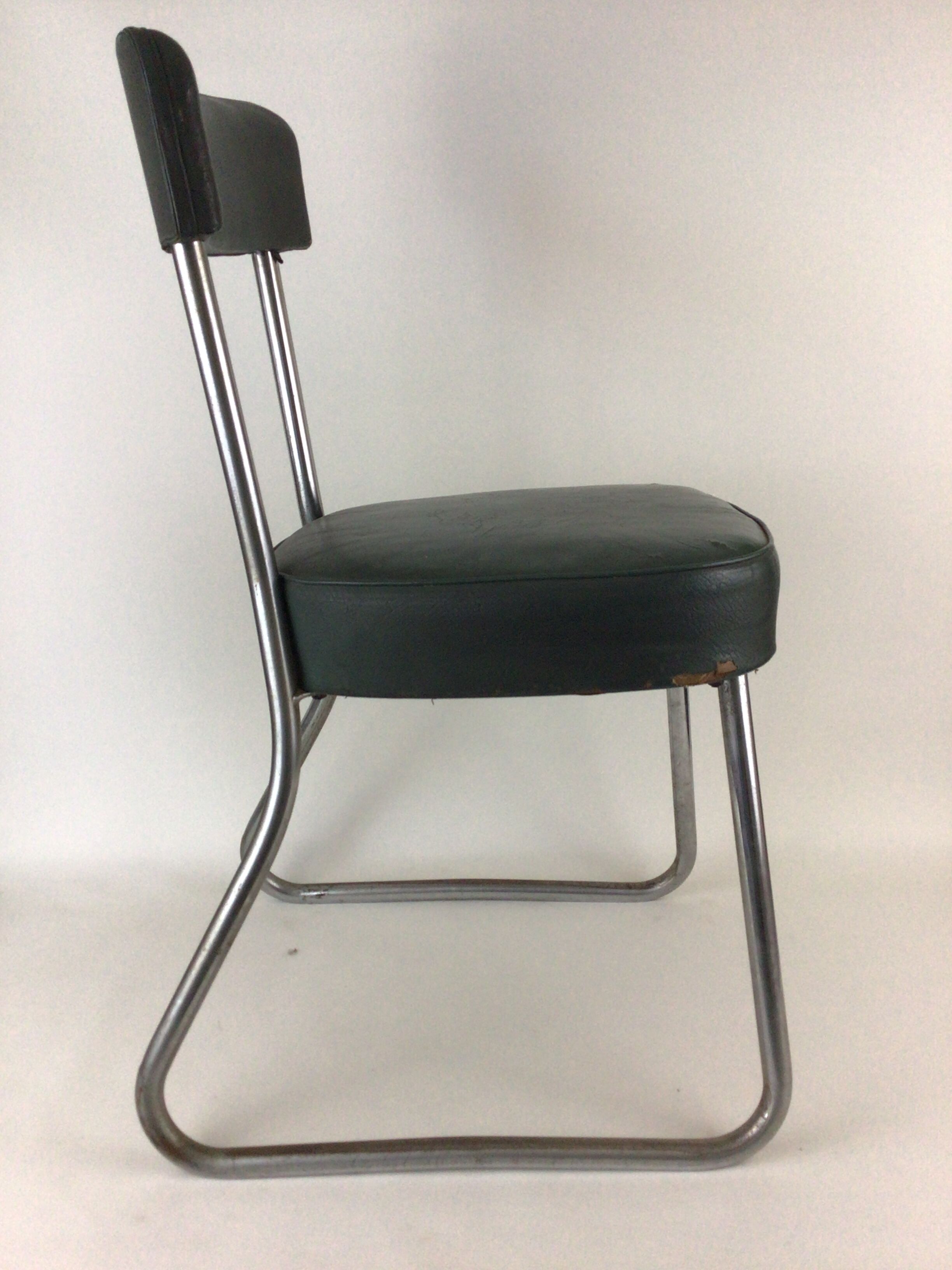 Chaise traîneau de bureau industrielle vintage