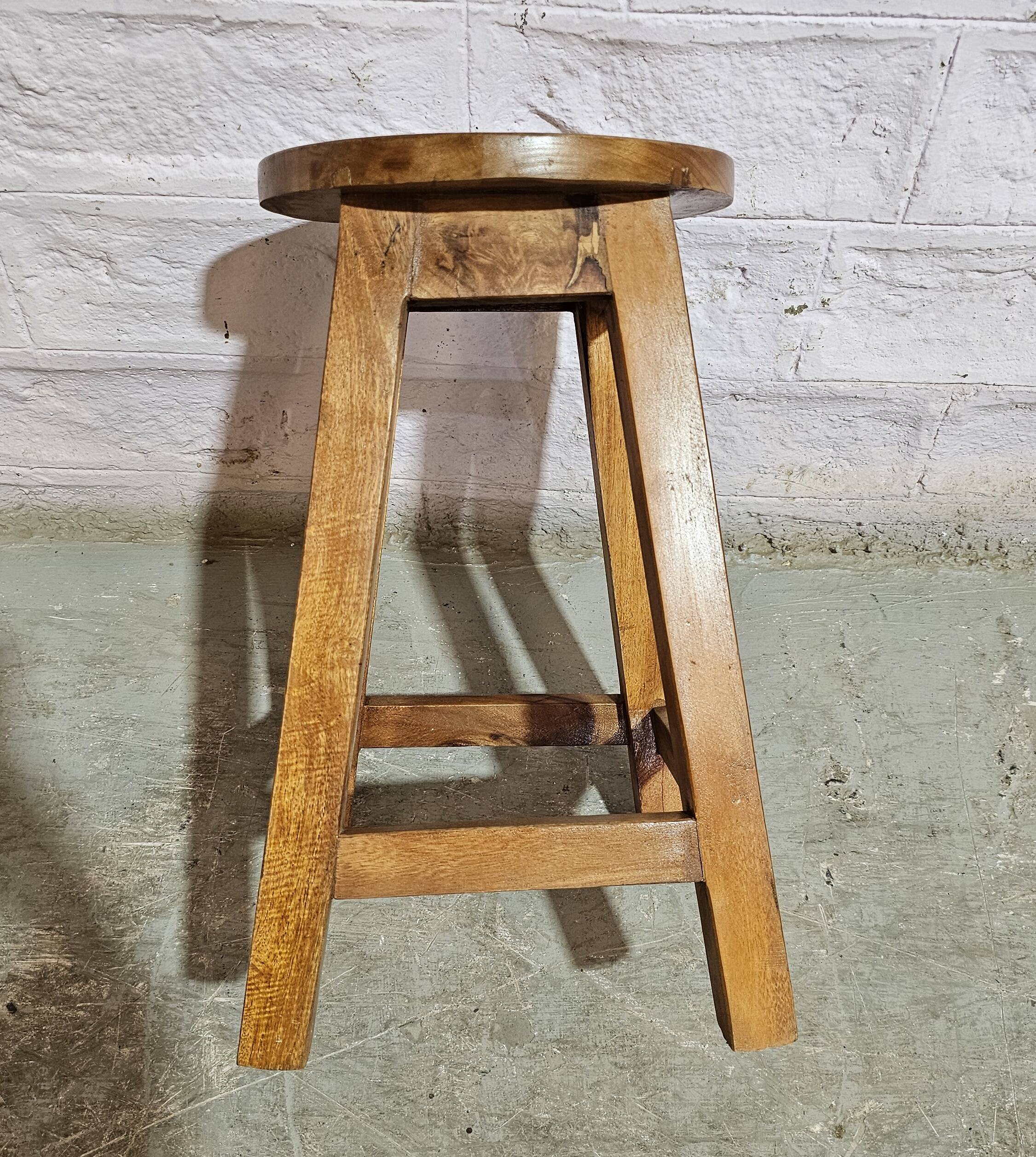 Burmese teak workshop stool