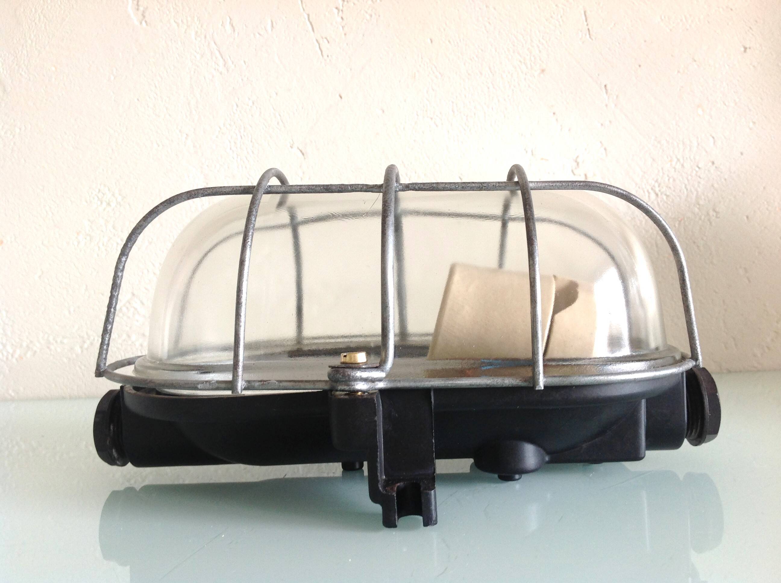 Industrial style porthole wall light, 50s-60s