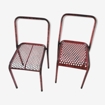 Duo industrial metal chairs